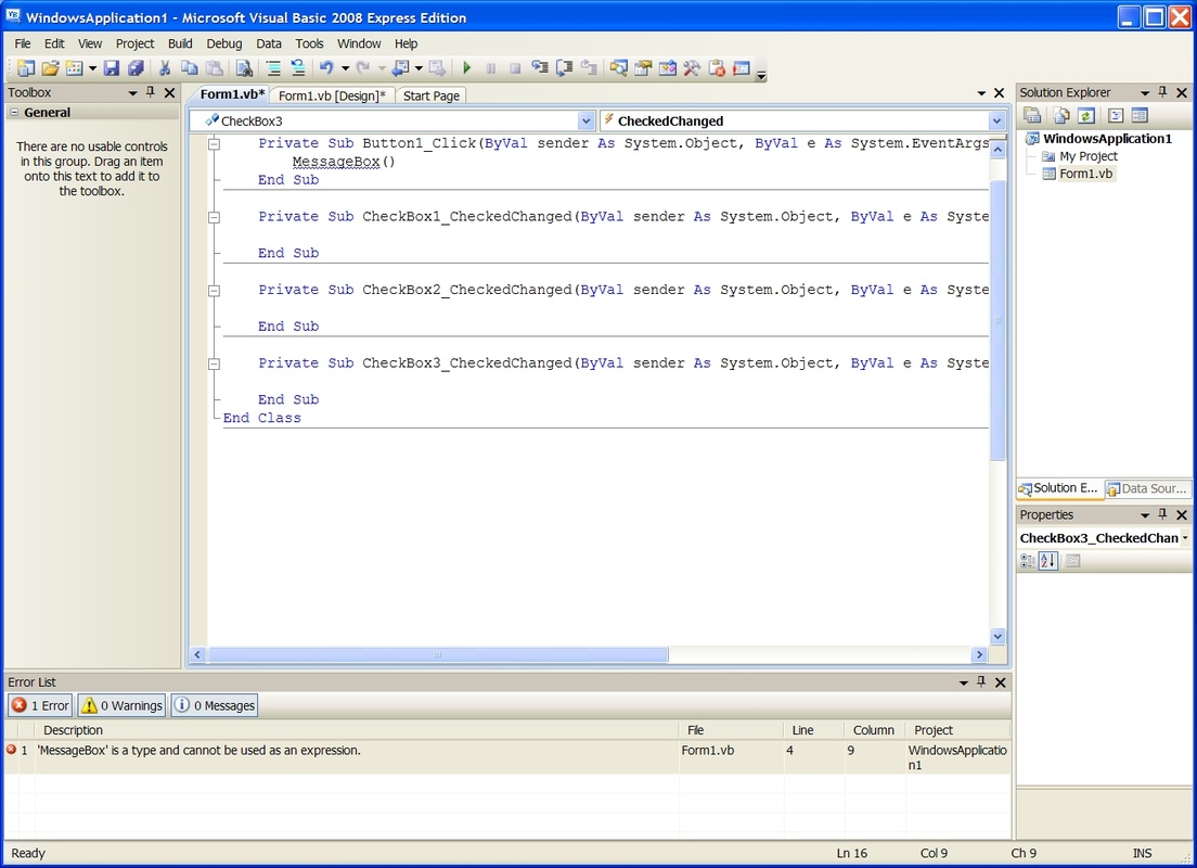 Visual Basic 2008 Express Edition 9.0 feature