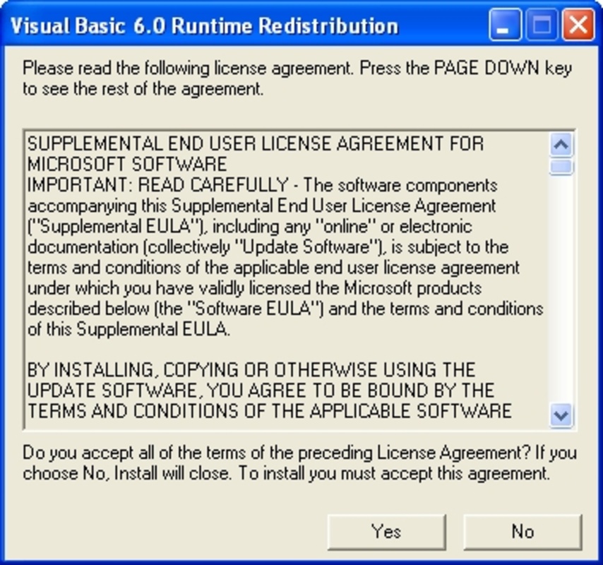 Visual Basic 6 Runtime Files SP6 for Windows Screenshot 1