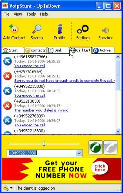 VoIP Stunt 4.13 build 720 for Windows Screenshot 2