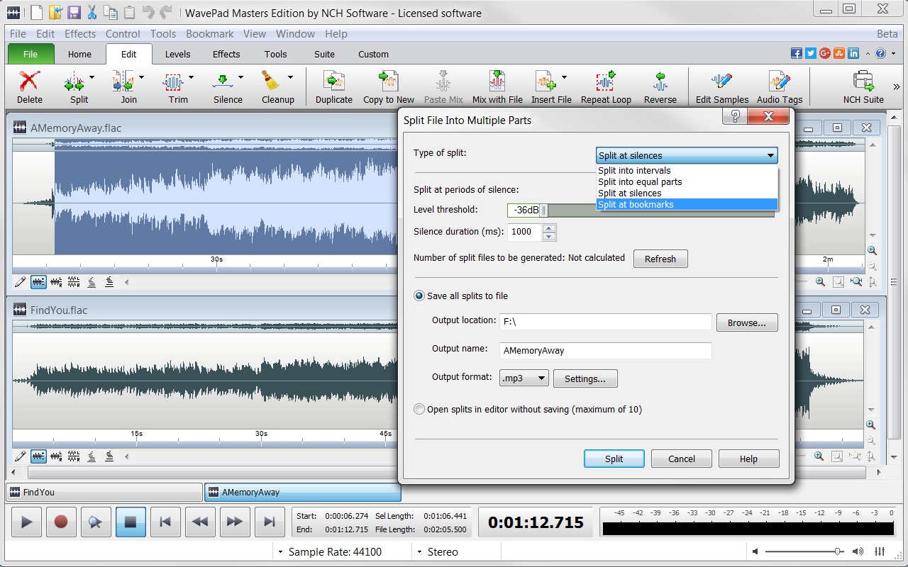 WavePad Free Audio, Music and Mp3 Editor 17.23 feature
