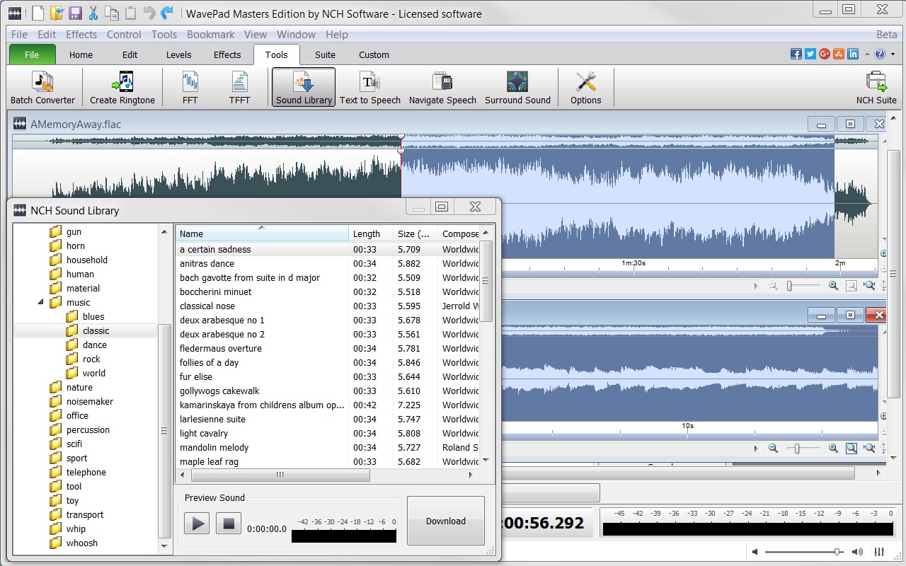 WavePad Free Audio, Music and Mp3 Editor 17.23 for Windows Screenshot 2