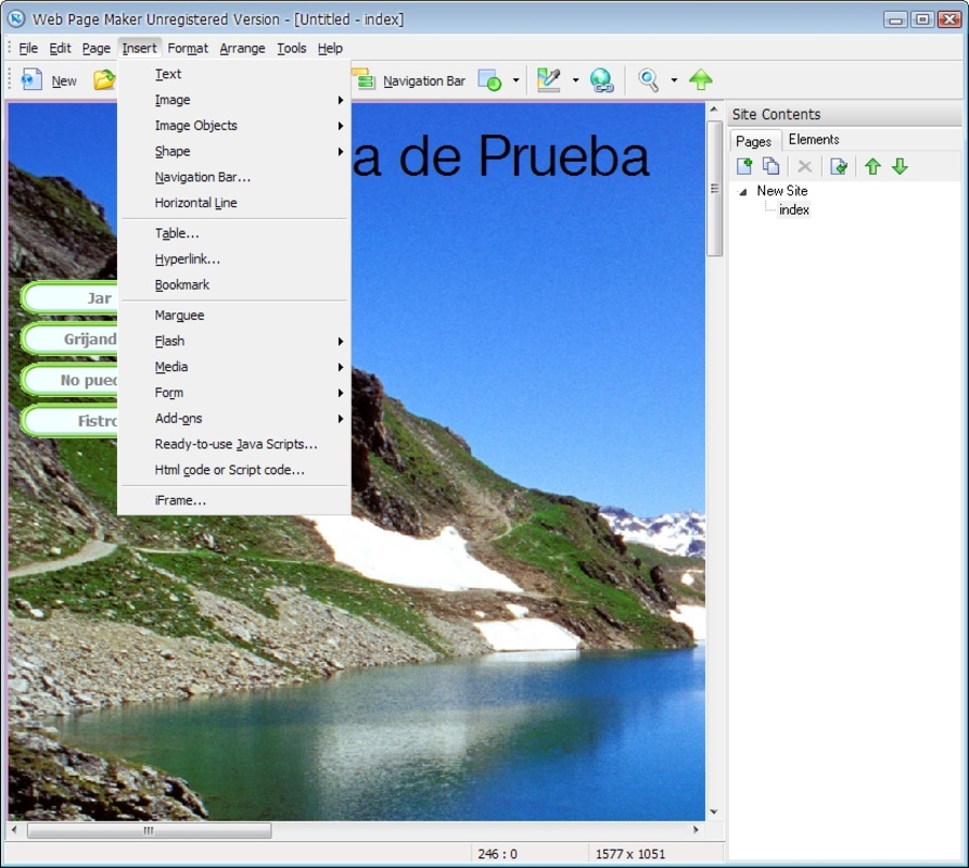 Web Page Maker 3.22 for Windows Screenshot 1