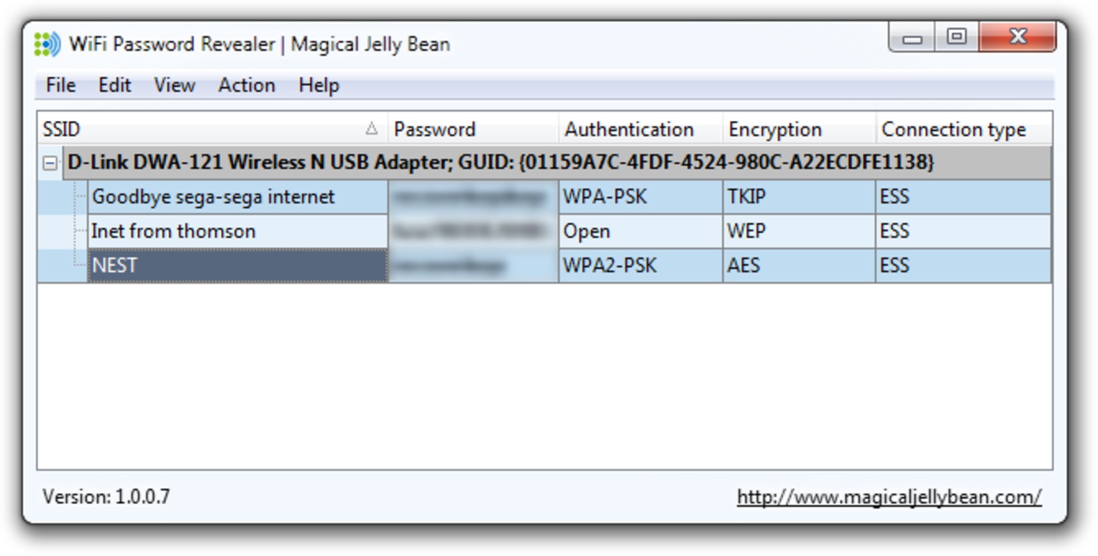 WiFi password revealer 1.0.0.13 for Windows Screenshot 1