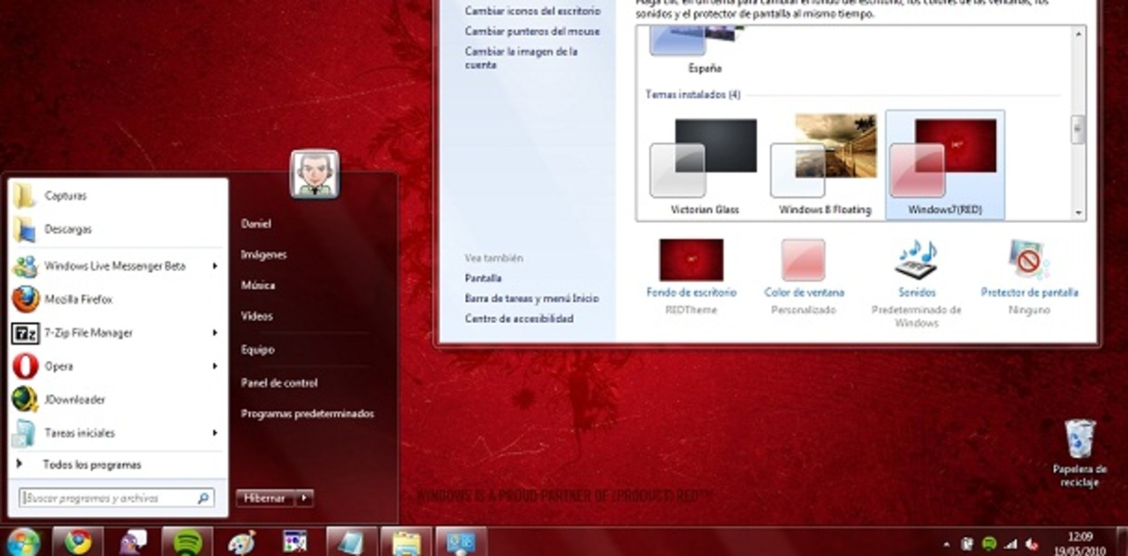 Windows 7 RED Theme  for Windows Screenshot 1
