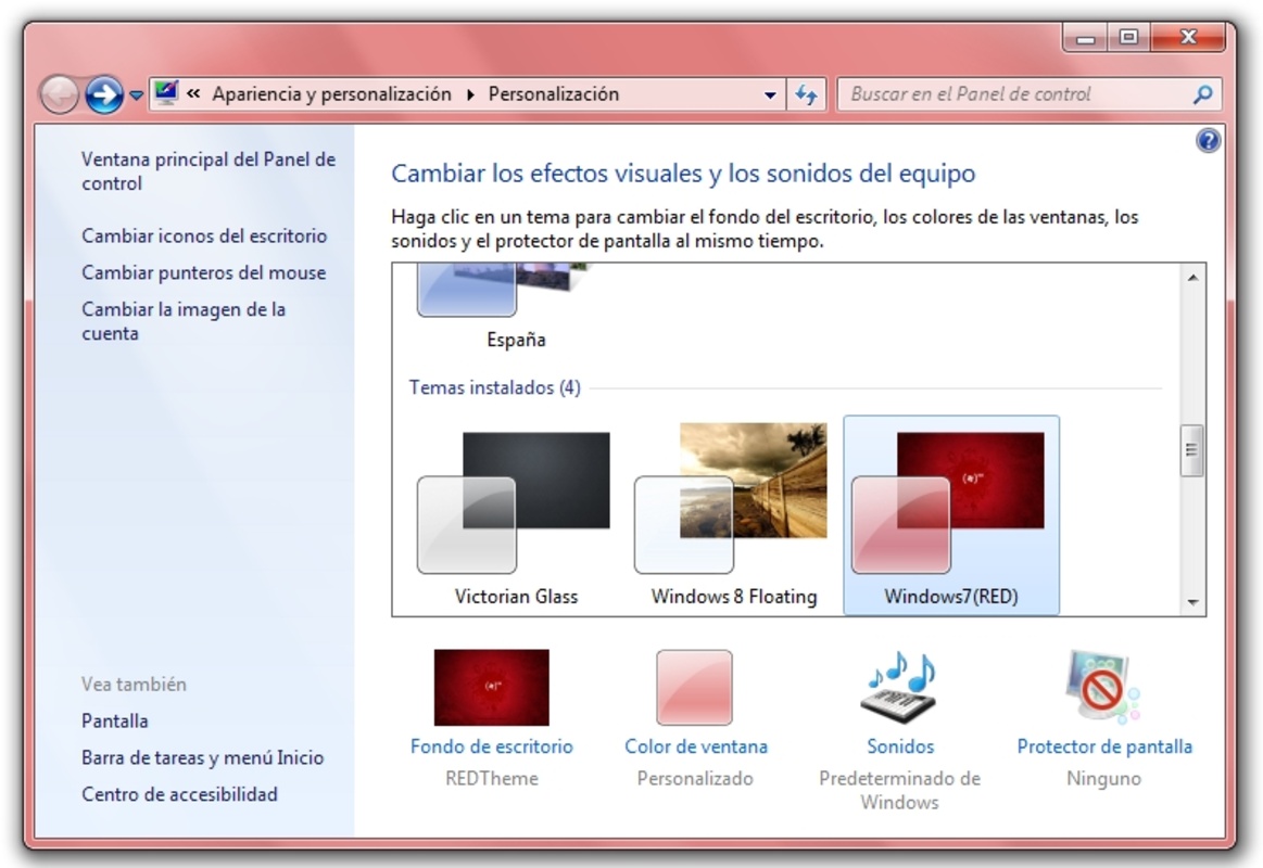 Windows 7 RED Theme  for Windows Screenshot 3