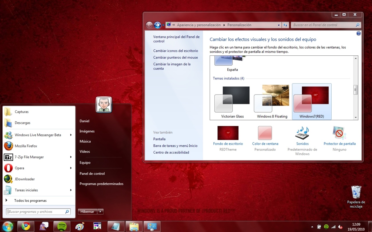 Windows 7 RED Theme  for Windows Screenshot 4