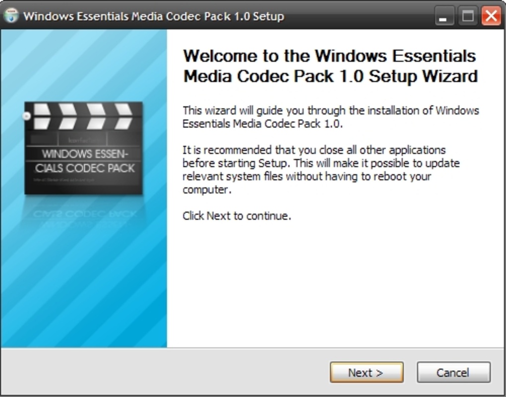 Windows Essentials Codec Pack 4.5 for Windows Screenshot 1