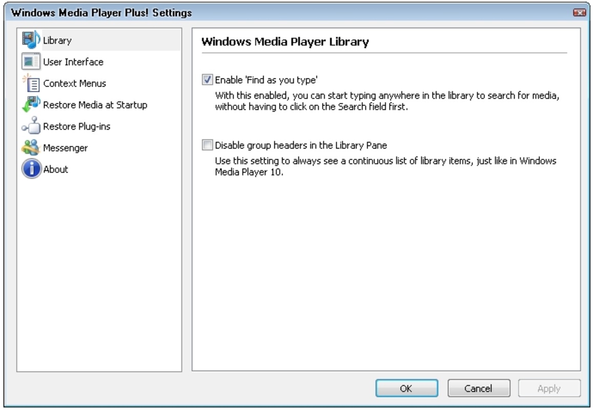 Windows Media Player Plus! 1.0 for Windows Screenshot 3