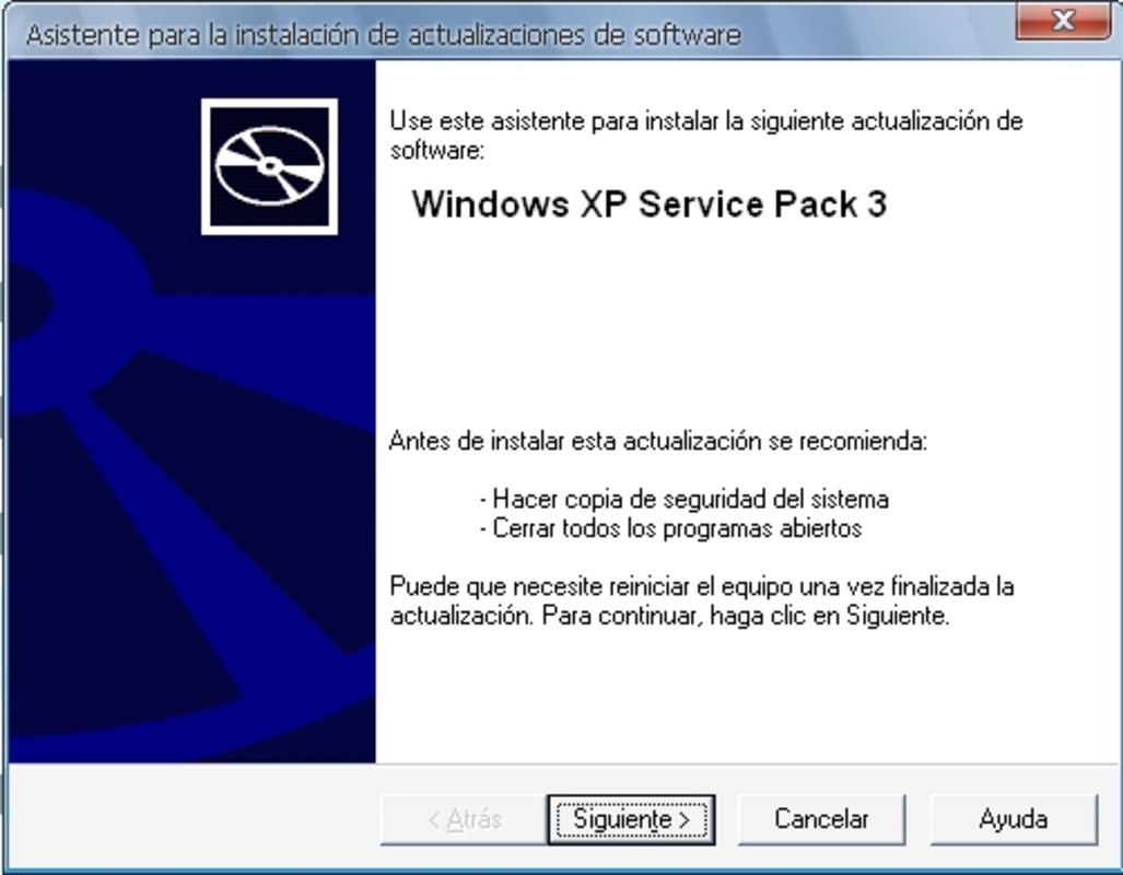 Windows XP Service Pack 3 Version 2 for Windows Screenshot 1
