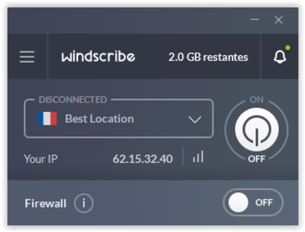 Windscribe VPN 2.5.18 for Windows Screenshot 1