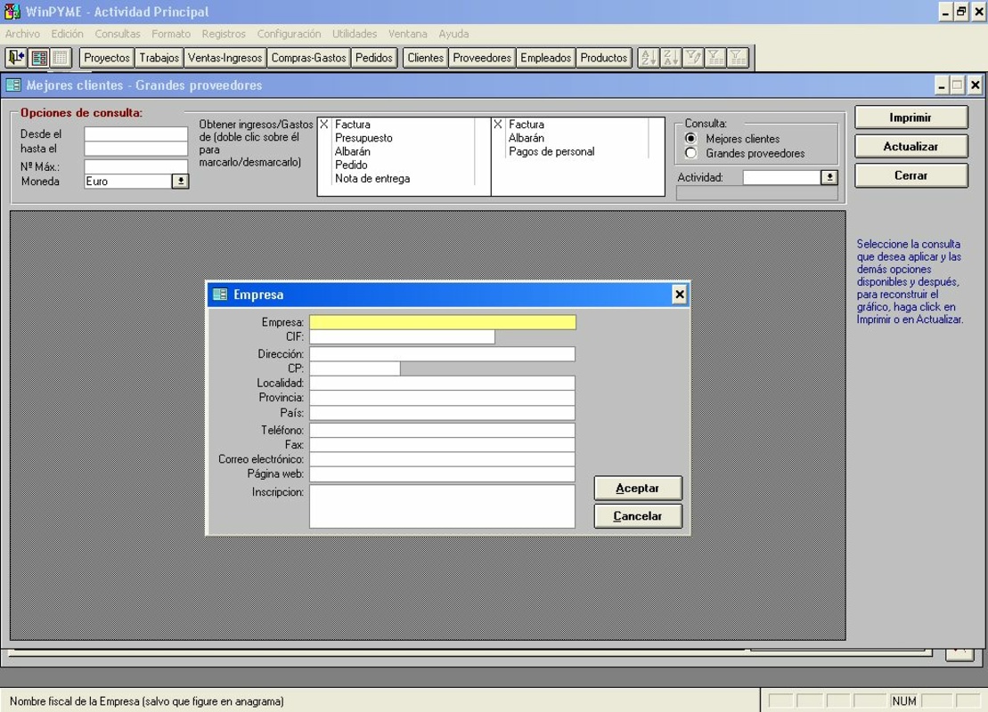 WinPYME 7.03.06 for Windows Screenshot 1
