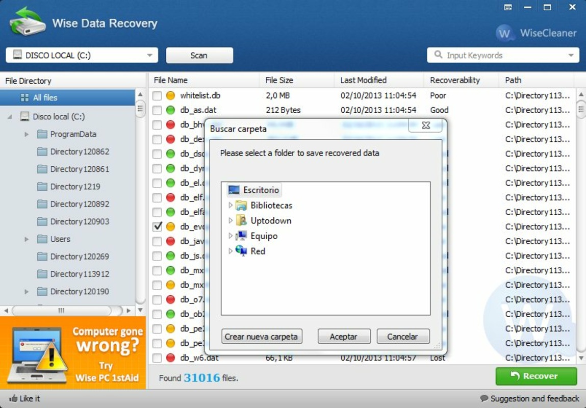 Wise Data Recovery 6.1.3.495 for Windows Screenshot 2