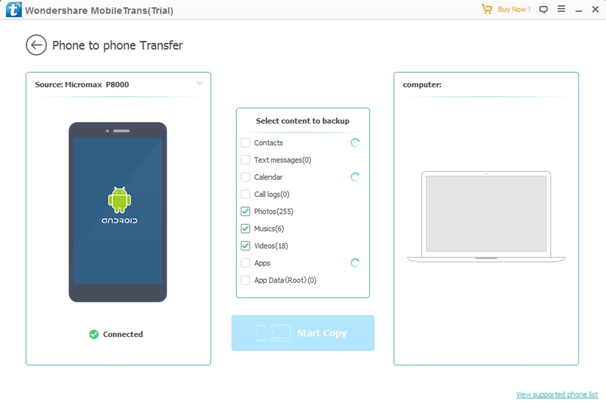 Wondershare MobileTrans 3.5.6 for Windows Screenshot 1