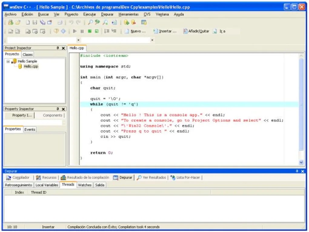 WxDev-C++ 7.4.2.542 for Windows Screenshot 1
