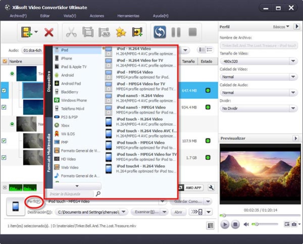 Xilisoft Video Convertidor Ultimate 7 7.0 for Windows Screenshot 2