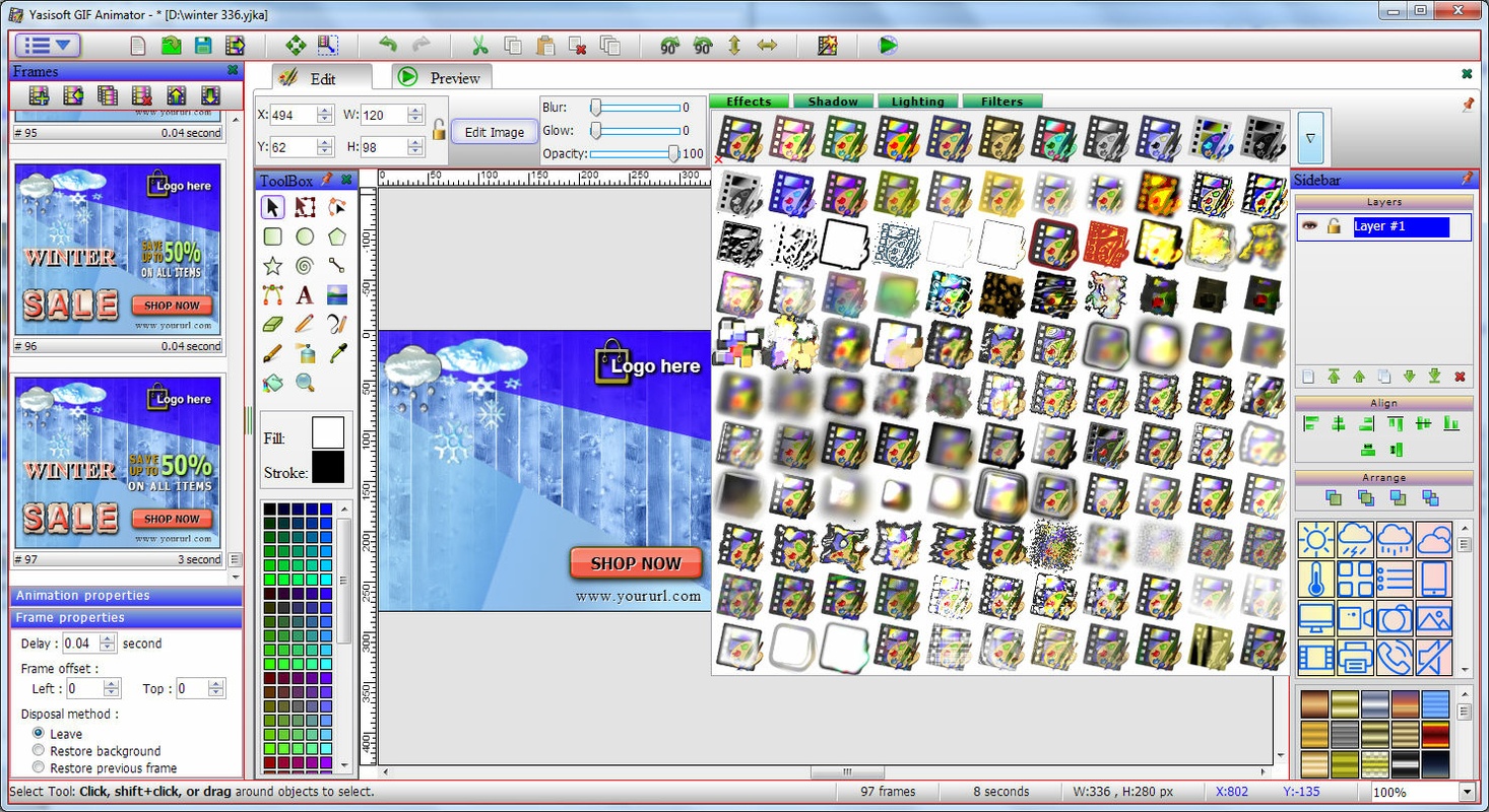 Yasisoft GIF Animator 4.1.9.13 for Windows Screenshot 1
