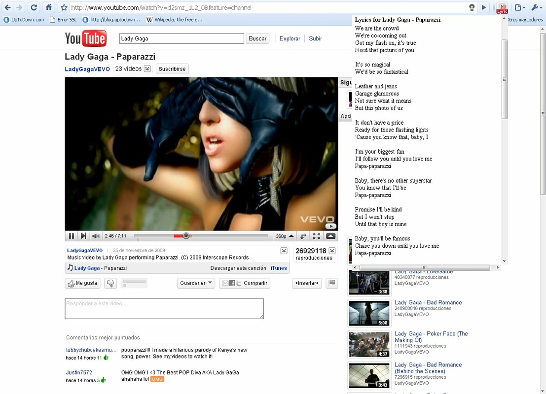 YouTube Music Video Lyrics 1.04 for Windows Screenshot 2