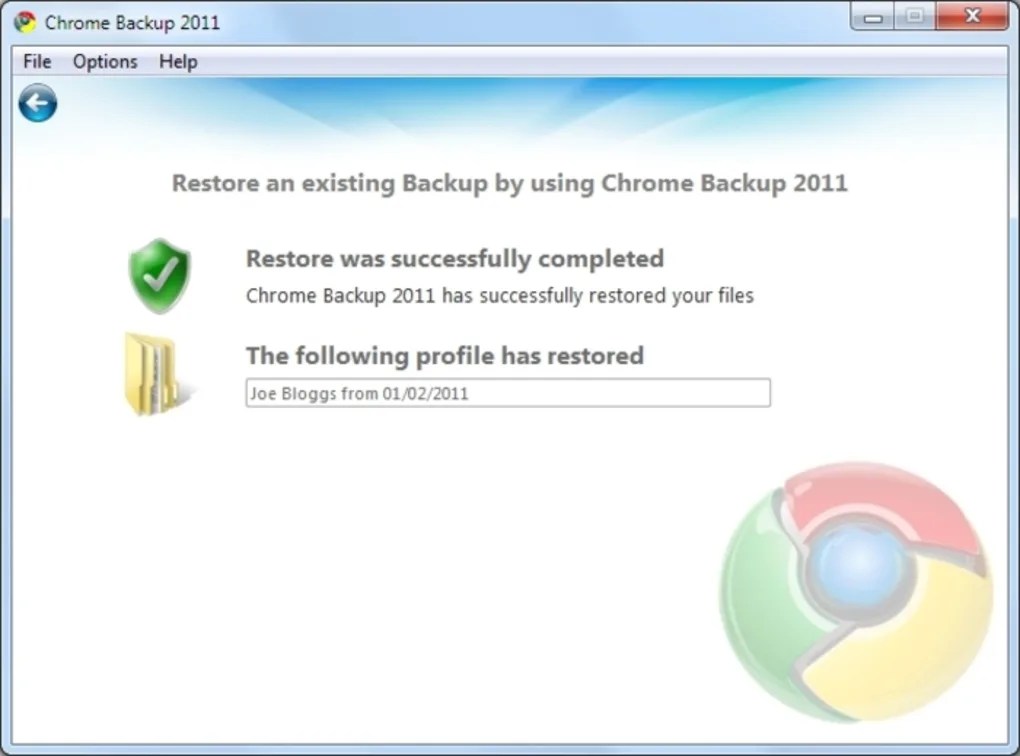 ZebNet Chrome Backup 2012 3.7 for Windows Screenshot 1