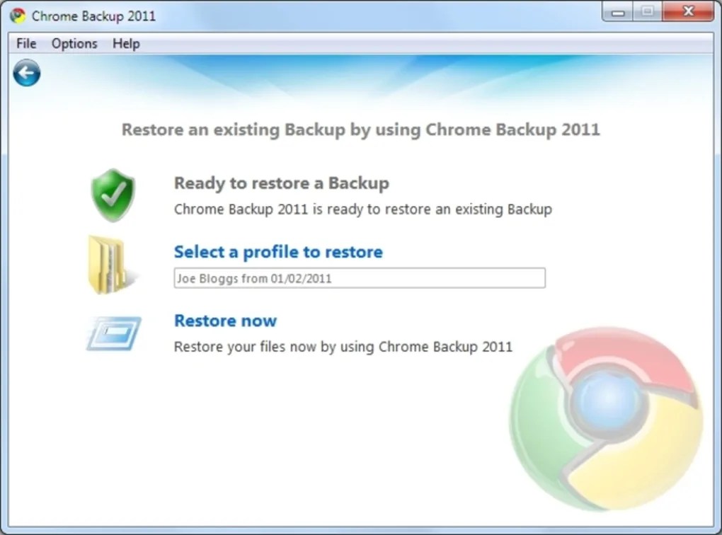 ZebNet Chrome Backup 2012 3.7 for Windows Screenshot 2