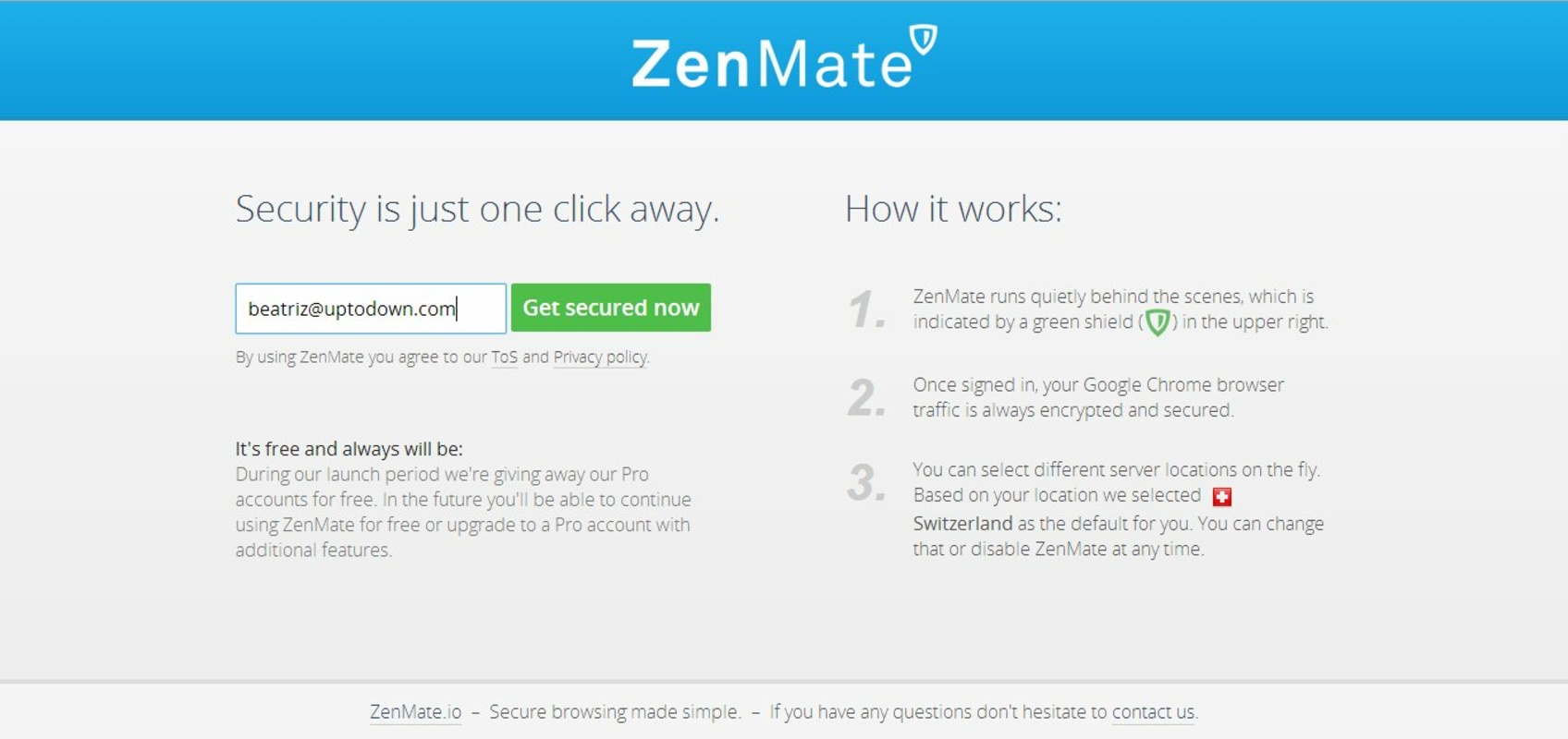 ZenMate for Google Chrome 6.2.3 for Windows Screenshot 3